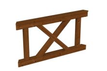 Skan Holz Brüstung Andreaskreuz Nice 2, 150x84 cm - Nussbaum