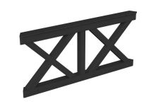 Skan Holz Brüstung Andreaskreuz Nice 3, 180x84 cm - Anthrazit