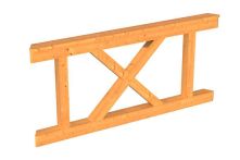 Skan Holz Brüstung Andreaskreuz Lyon 2, 150x84 cm - Natur