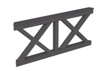 Skan Holz Brüstung Andreaskreuz Nice 3, 180x84 cm - Schiefergrau