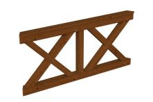Skan Holz Brüstung Andreaskreuz Lyon 2, 150x84 cm - Nussbaum