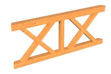 Skan Holz Brüstung Andreaskreuz Lyon 3, 180x84 cm - Natur