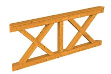 Skan Holz Brüstung Andreaskreuz Nice 4, 210x84 cm - Eiche hell