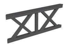 Skan Holz Brüstung Andreaskreuz Nice 4, 210x84 cm - Schiefergrau