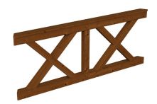 Skan Holz Brüstung Andreaskreuz Lyon 3, 180x84 cm - Nussbaum