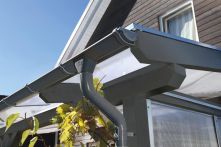 Skan Holz Regenrinnen-2er Set für Satteldach, 648 cm - Anthrazit