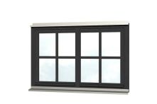 Skan Holz Doppelfenster für Carports, 132,4x82,1 cm - Anthrazit