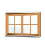 Skan Holz Doppelfenster für Carports, 132,4x82,1 cm - Eiche hell