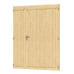 Skan Holz Doppeltür für Carports, 148x198 cm - Natur