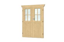 Skan Holz Doppeltür, halbverglast 28 mm, 117,5x179,5 cm - Natur