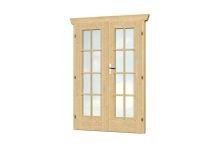 Skan Holz Doppeltür, vollverglast 45 mm, 117,5x186,5 cm - Natur