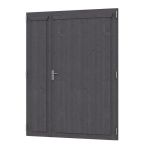 Skan Holz Doppeltür für Carports, 148x198 cm - Schiefergrau