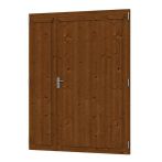 Skan Holz Doppeltür für Carports, 148x198 cm - Nussbaum