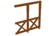 Skan Holz Seitenwand Andreaskreuz Douglasie, 205x210 cm - Nussbaum