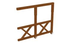 Skan Holz Seitenwand Andreaskreuz Douglasie, 255x210 cm - Nussbaum