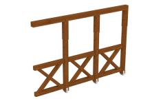 Skan Holz Seitenwand Andreaskreuz Douglasie, 305x210 cm - Nussbaum