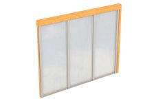 Skan Holz Seitenwand m. Polycarbonat Douglasie, 255x200 cm - Natur