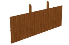 Skan Holz Rückwand aus Deckelschalung 20x120 mm Fichte, 550x180 cm - Nussbaum