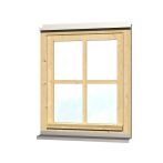 Skan Holz Einzelfenster für Carports, 69,1x82,1 cm - Natur