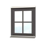 Skan Holz Einzelfenster für Carports, 69,1x82,1 cm - Schiefergrau