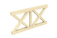 Skan Holz Brüstung Andreaskreuz Fichte, 170x84 cm - Natur