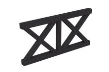 Skan Holz Brüstung Andreaskreuz Fichte, 170x84 cm - Anthrazit