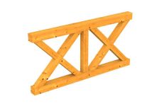 Skan Holz Brüstung Andreaskreuz Fichte, 170x84 cm - Eiche hell