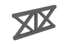 Skan Holz Brüstung Andreaskreuz Fichte, 170x84 cm - Schiefergrau