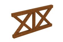 Skan Holz Brüstung Andreaskreuz Fichte, 170x84 cm - Nussbaum