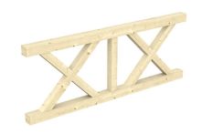 Skan Holz Brüstung Andreaskreuz Fichte, 220x84 cm - Natur