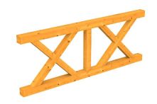 Skan Holz Brüstung Andreaskreuz Fichte, 220x84 cm - Eiche hell