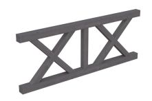 Skan Holz Brüstung Andreaskreuz Fichte, 220x84 cm - Schiefergrau