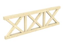 Skan Holz Brüstung Andreaskreuz Fichte, 270x84 cm - Natur