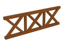 Skan Holz Brüstung Andreaskreuz Fichte, 270x84 cm - Nussbaum