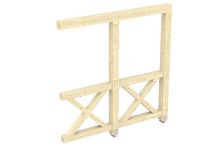 Skan Holz Seitenwand Andreaskreuz Wandanbau, Fichte, 205x210 cm - Natur