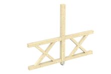 Skan Holz Seitenwand Andreaskreuz freistehend, Fichte, 243x210 cm - Natur