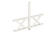 Skan Holz Seitenwand Andreaskreuz freistehend, Fichte, 243x210 cm - Weiß