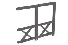 Skan Holz Seitenwand Andreaskreuz Wandanbau, Fichte, 255x210 cm - Schiefergrau