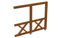 Skan Holz Seitenwand Andreaskreuz Wandanbau, Fichte, 255x210 cm - Nussbaum