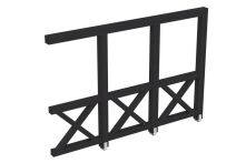 Skan Holz Seitenwand Andreaskreuz Wandanbau, Fichte, 305x210 cm - Anthrazit