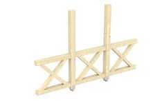 Skan Holz Seitenwand Andreaskreuz freistehend, Fichte, 293x210 cm - Natur