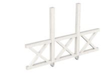 Skan Holz Seitenwand Andreaskreuz freistehend, Fichte, 293x210 cm - Weiß