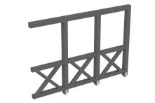 Skan Holz Seitenwand Andreaskreuz Wandanbau, Fichte, 305x210 cm - Schiefergrau