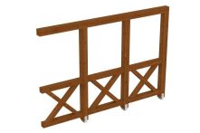 Skan Holz Seitenwand Andreaskreuz Wandanbau, Fichte, 305x210 cm - Nussbaum