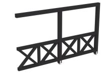 Skan Holz Seitenwand Andreaskreuz Wandanbau, Fichte, 355x210 cm - Anthrazit