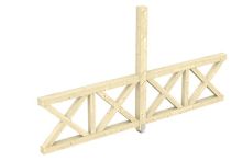 Skan Holz Seitenwand Andreaskreuz freistehend, Fichte, 343x210 cm - Natur