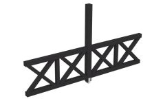 Skan Holz Seitenwand Andreaskreuz freistehend, Fichte, 343x210 cm - Anthrazit