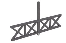 Skan Holz Seitenwand Andreaskreuz freistehend, Fichte, 343x210 cm - Schiefergrau