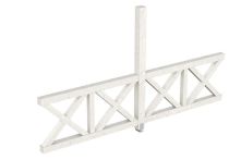 Skan Holz Seitenwand Andreaskreuz freistehend, Fichte, 343x210 cm - Weiß