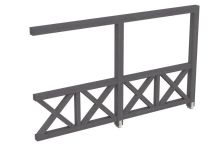 Skan Holz Seitenwand Andreaskreuz Wandanbau, Fichte, 355x210 cm - Schiefergrau